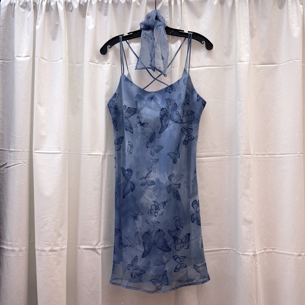 Open Back Dress with Scarf